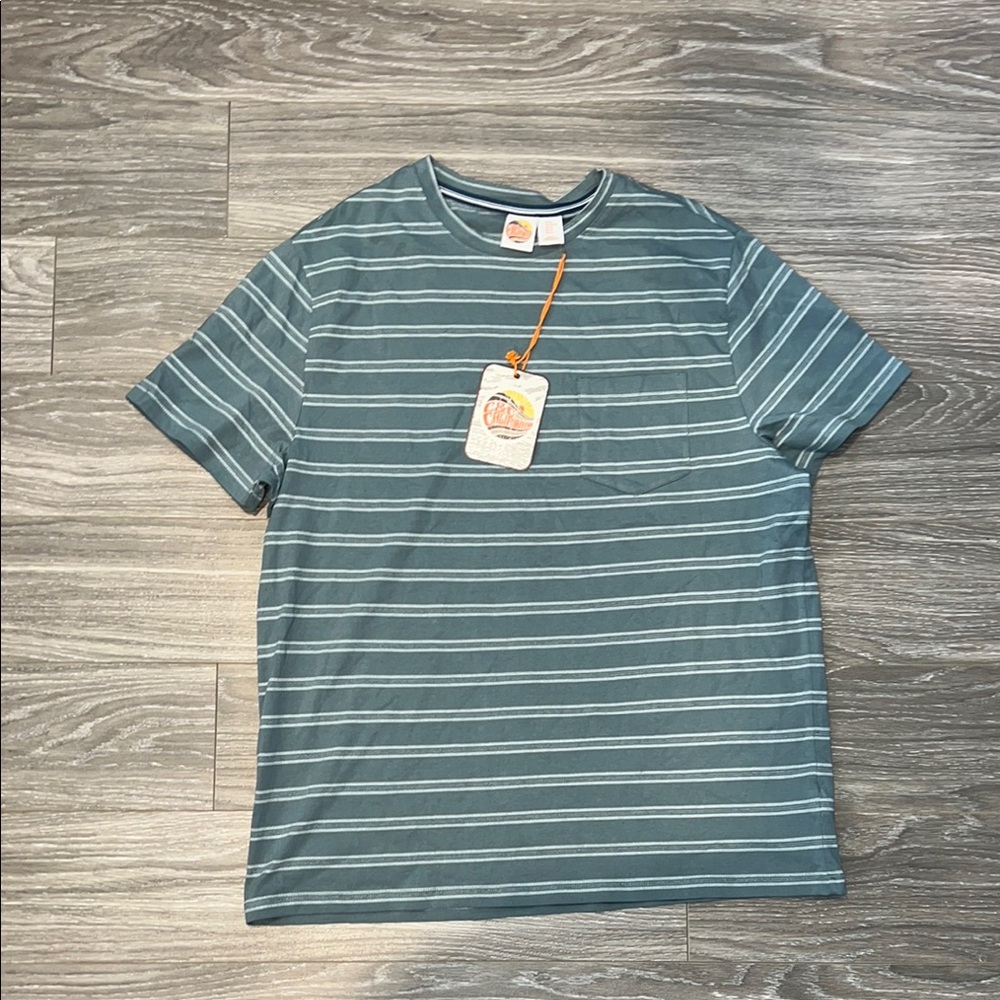 C&C California Blue and White Striped Short Sleeve Tee